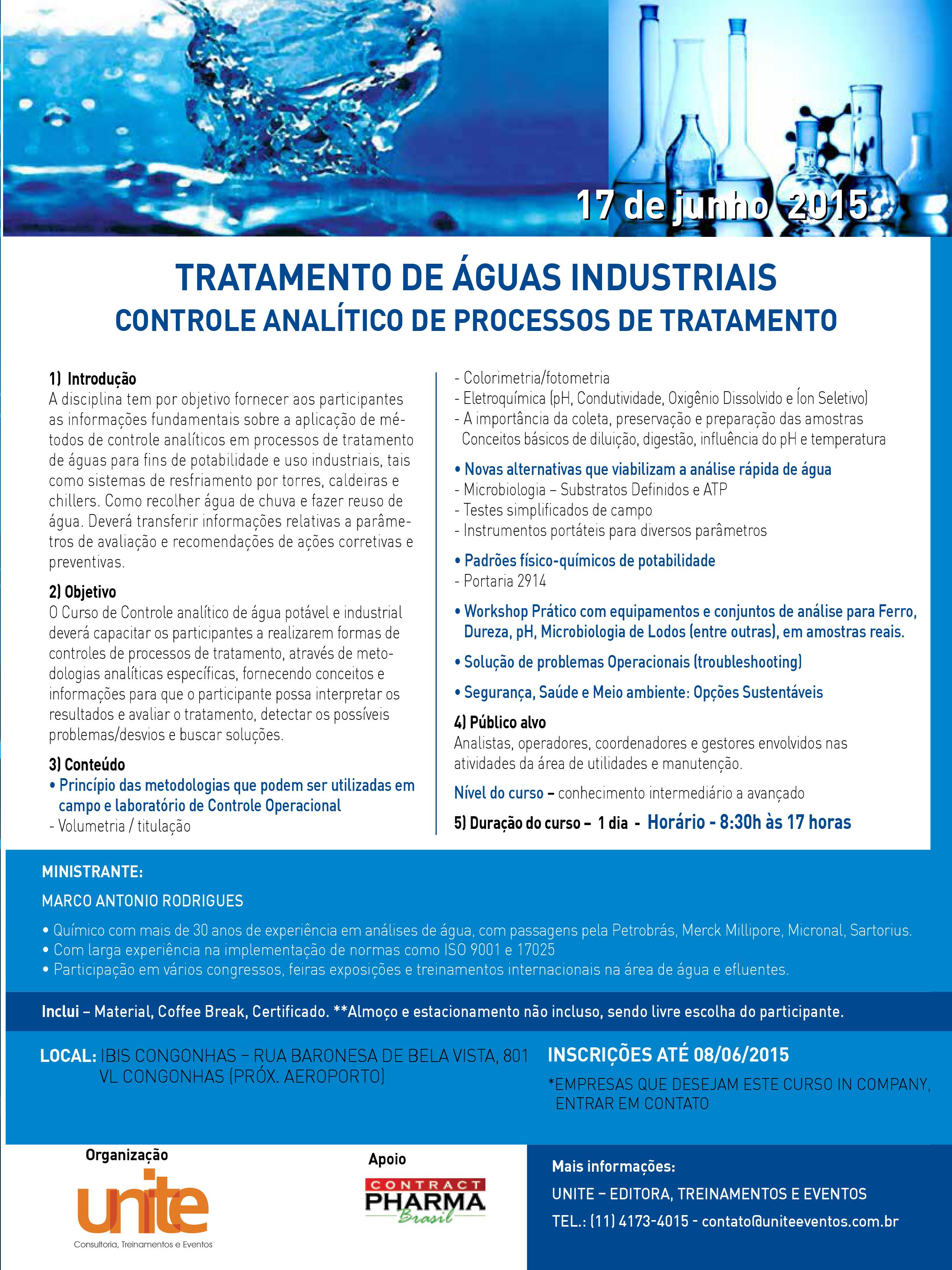 Curso de Tratamento de Águas Industriais - Controle Analítico de Processos de Tratamento